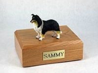 Black Collie Dog Figurine Urn