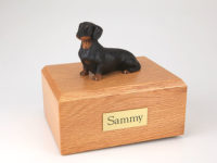 Black Dachshund Dog Figurine Urn
