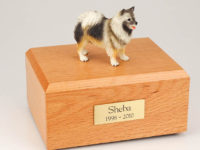 Keeshond Dog Figurine Urn