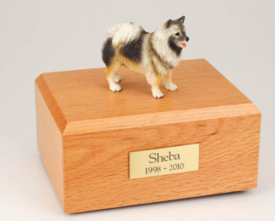 Keeshond Dog Figurine Urn