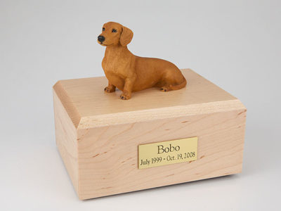 Sitting Dachshund Dog Figurine Urn PetsToRemember.com