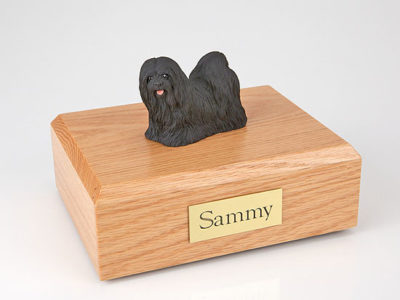 Black Lhasa Apso Dog Figurine Urn PetsToRemember.com