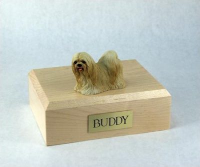 Blonde Lhasa Apso Dog Figurine Urn PetsToRemember.com