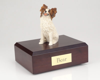 Papillon Dog Figurine Urn