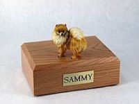 Pomeranian Dog Figurine Urn