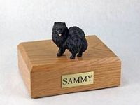 Pomeranian Dog Urn (Black)