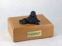 Black Poodle Dog Urn