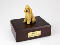 Apricot Poodle Dog Figurine Urn