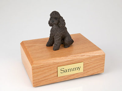 Chocolate Poodle Dog Figurine Urn