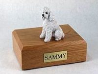 White Poodle Dog Figurine Urn