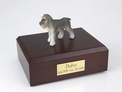 Gray Schnauzer Dog Figurine Urn PetsToRemember.com