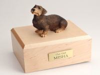 Wire Haired Dachshund Dog Figurine Urn