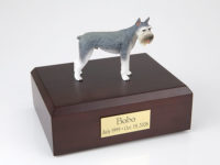 Gray Schnauzer Dog Figurine Urn PetsToRemember.com