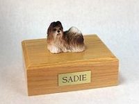 Shih-tzu Dog Urn (rust red/white)