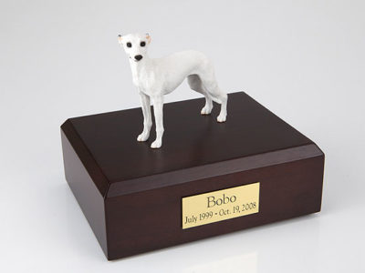 White Whippet Figurine Urn PetsToRemember.com