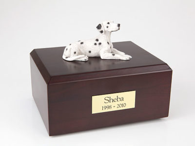 Laying Dalmatian Dog Figurine Urn