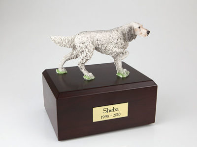 English Setter Dog Figurine Urn