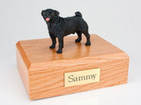 Black Pug Pet Urn PetsToRemember.com