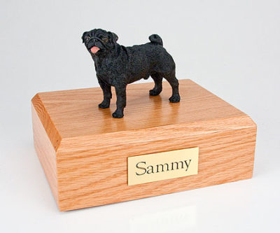 Black Pug Pet Urn PetsToRemember.com