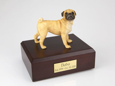 White Pug Dog Figurine Urn PetsToRemember.com