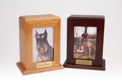 Walnut Framed Photo Pet Urn PetsToRemember.com