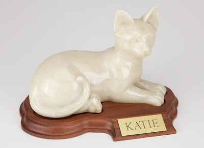 Faithful Feline Figurine Urn PetsToRemember.com