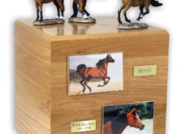 Horse Urns With Engraving