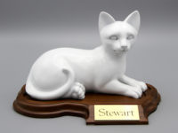White Cat Figurine Urn PetsToRemember.com