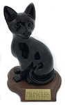 Black Faithful Feline Figurine Urn PetsToRemember.com